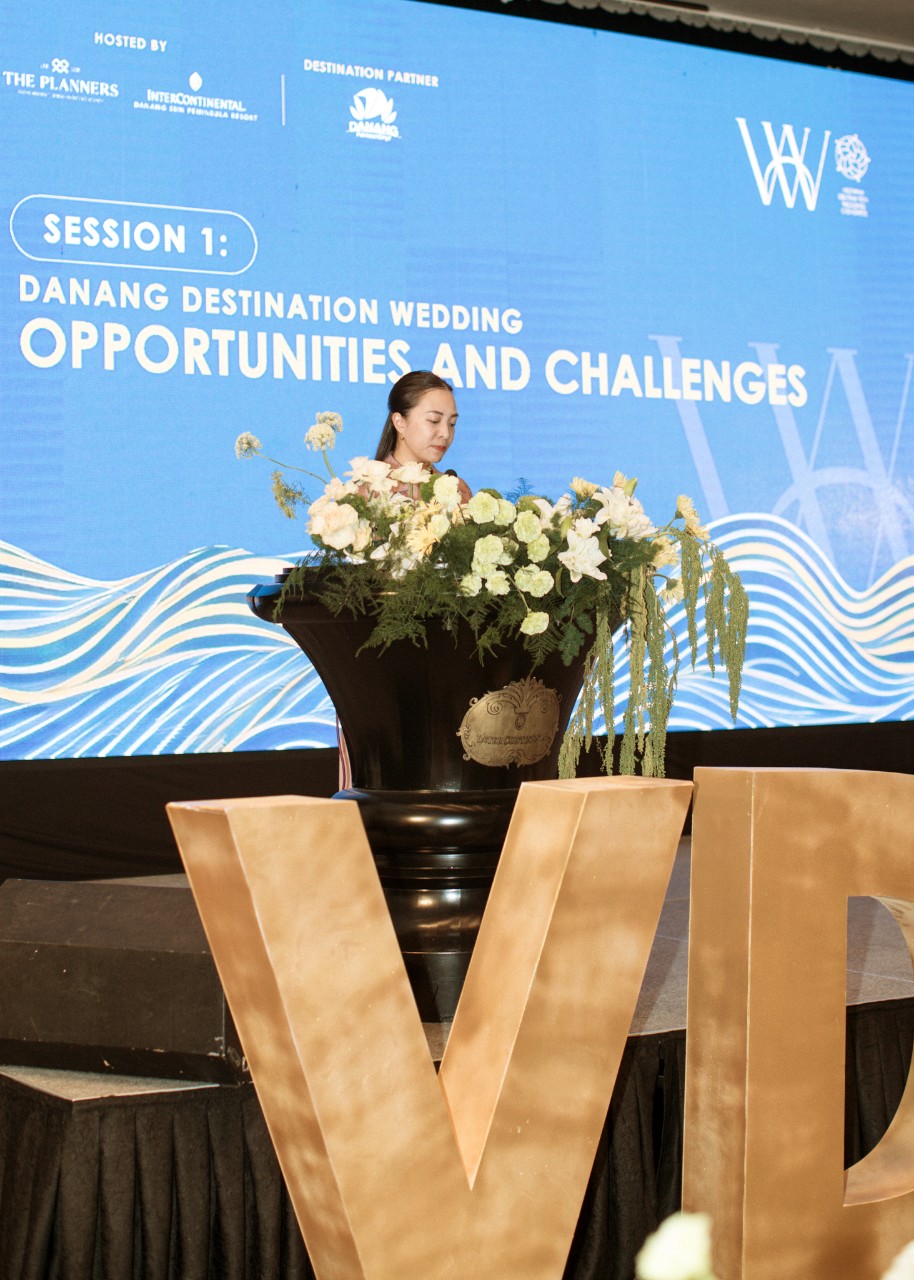 Bà Nguyễn Thị Hoài An, Phó Giám đốc Sở Du lịch TP. Đà Nẵng chia sẻ tại Hội nghị